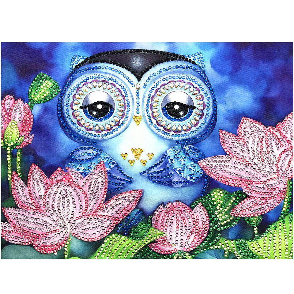 Sad Owl With Flowers