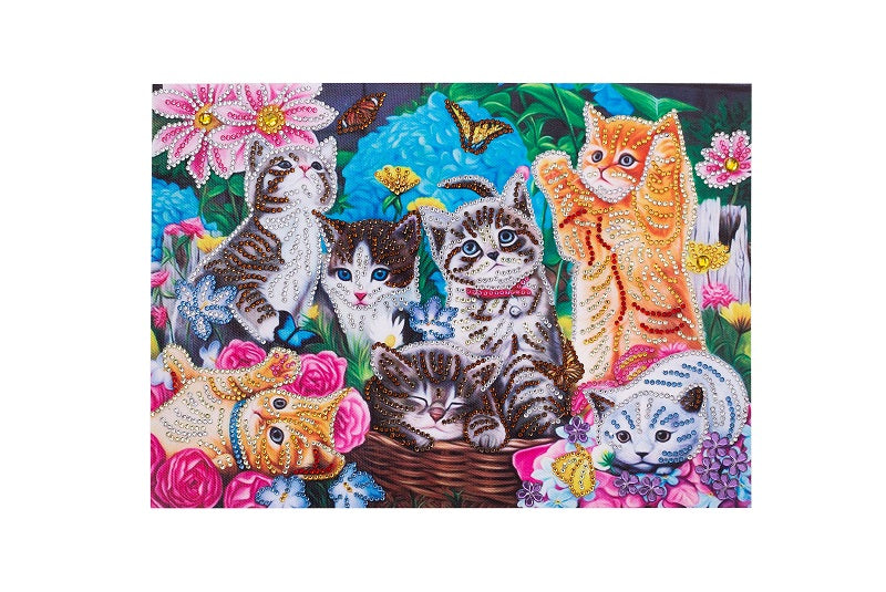 Group Of Playing Cats