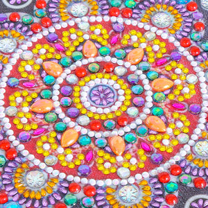 Round Colorful Flower Painting