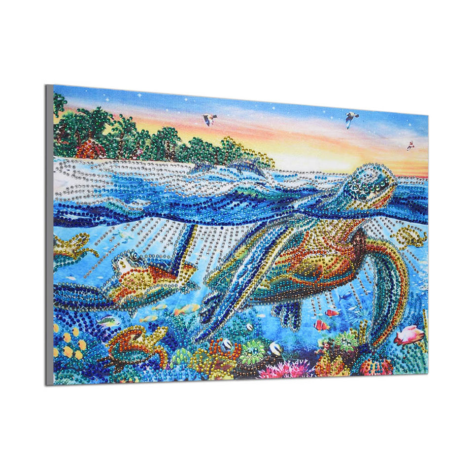 Turtle In Water Special Painting