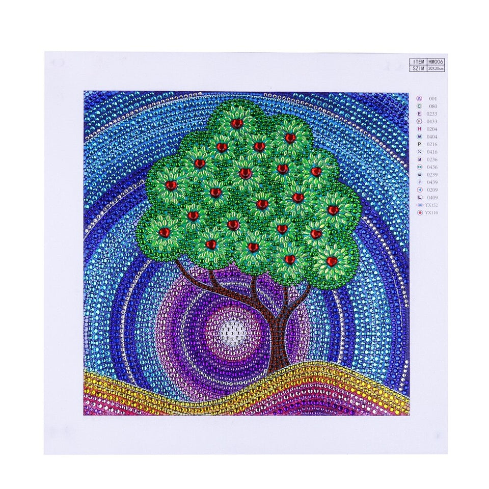 Green Tree Special Shaped Painting
