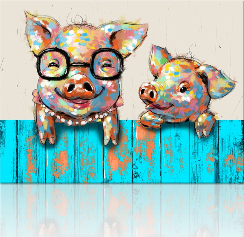 Happy Cute Pigs