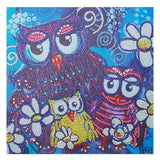 Three Cute Owls With Flowers