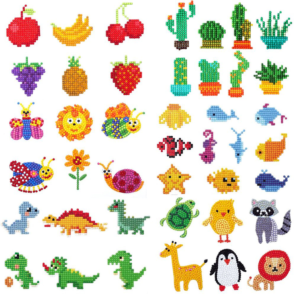 Colorful Fruit And Animal Stickers For Special Diamond Painting