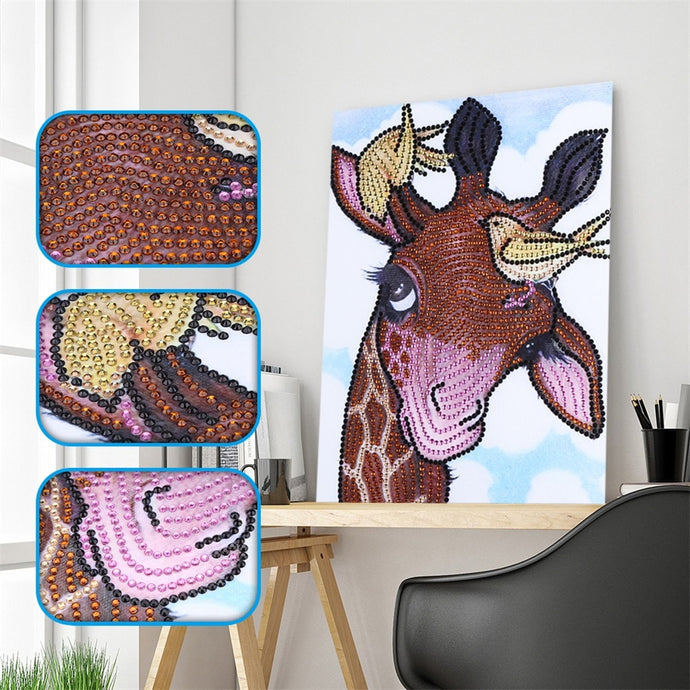 Giraffe Playing with Birds