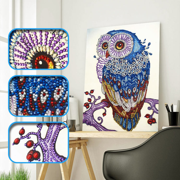 Colorful Owl On Branch