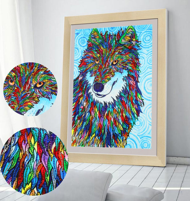 Happy Colorful Wolf