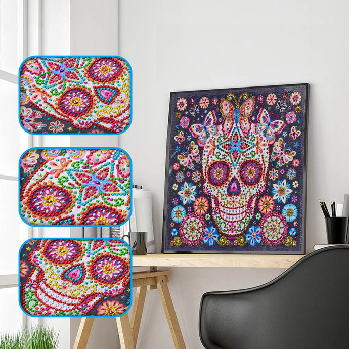 Colorful Skull With Flowers