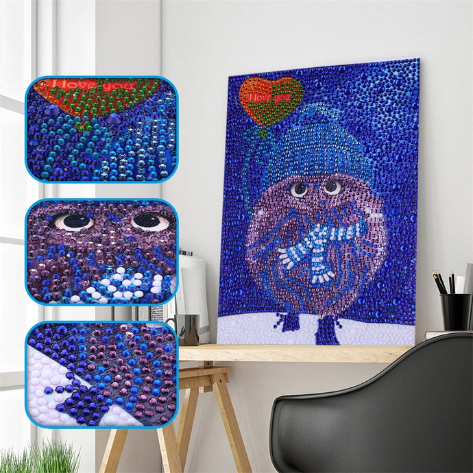 Purple Owl In Winter