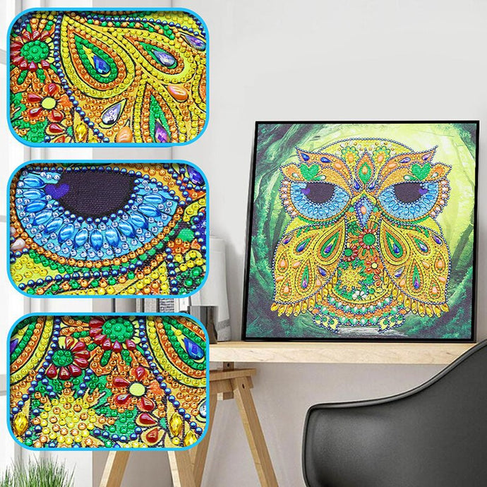 Handmade Beautiful Owl Painting