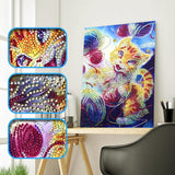 Happy Colorful Cat Painting