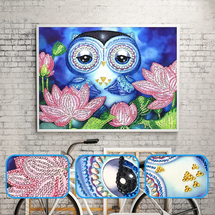 Sad Owl With Flowers