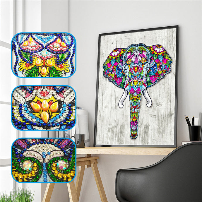 Elephant Motif Colorful Painting