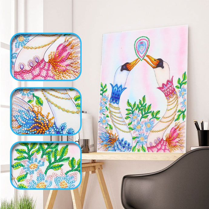 Lovely Colorful Swans