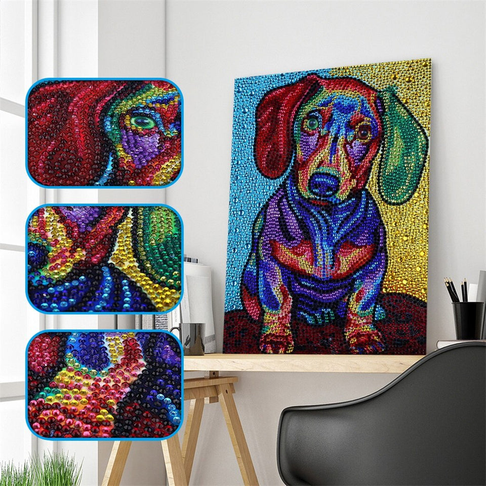Sad Colorful Dog – Diamond Painting Bliss