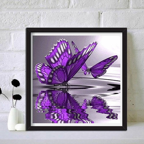 Purple Butterfly On Water