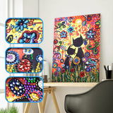 Colorful Cats And Flowers Paintings