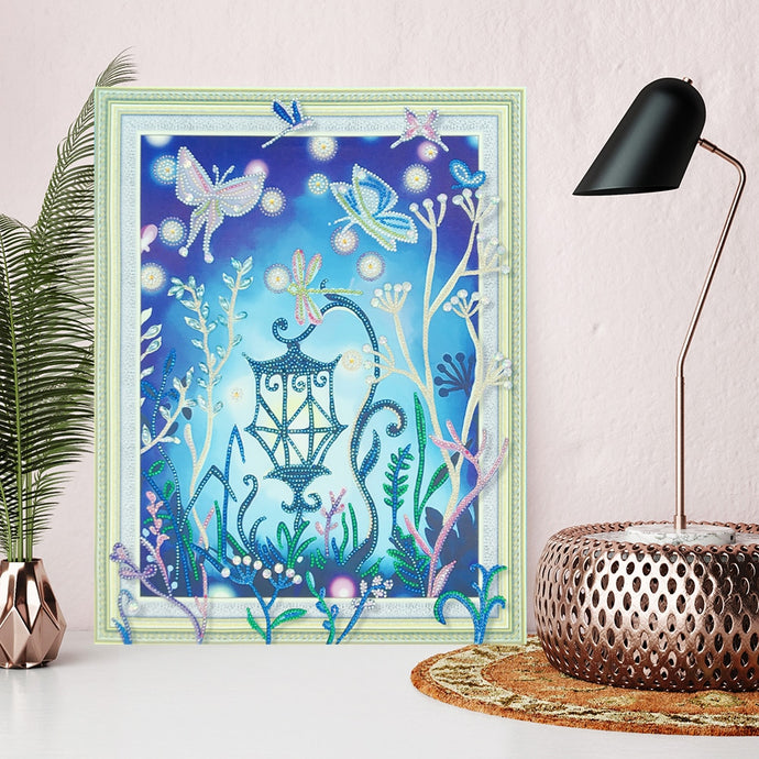 Butterfly s And Lamp Beautiful Painting