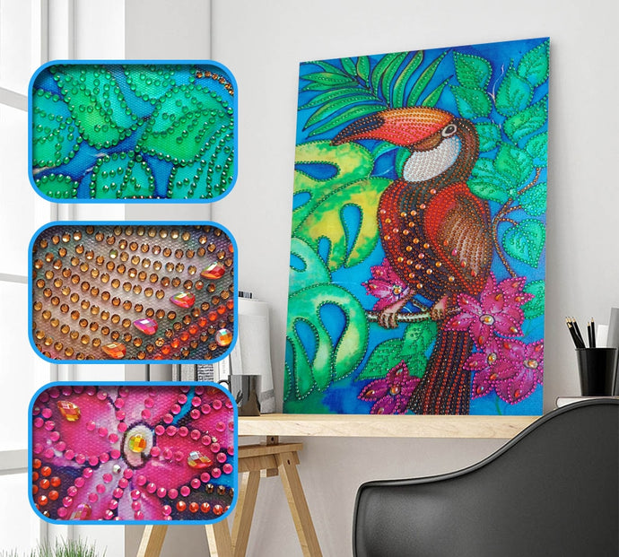 Happy Colorful Toucan On Tree