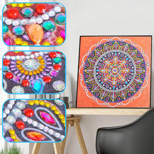 Round Colorful Flower Painting