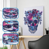 Colorful Skull With Colorful Flowers