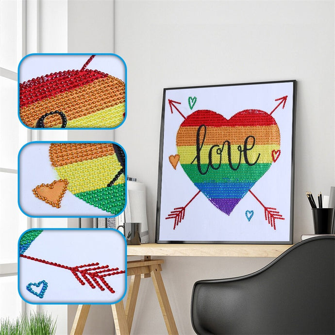 Rainbow Love Heart And Arrows