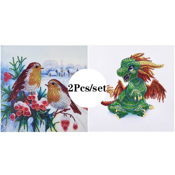 2Pcs Set Colorful Birds And Dragon