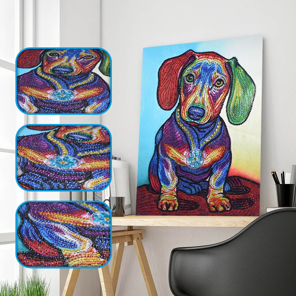 2Pcs Set Colorful Dog And King Owl Painting