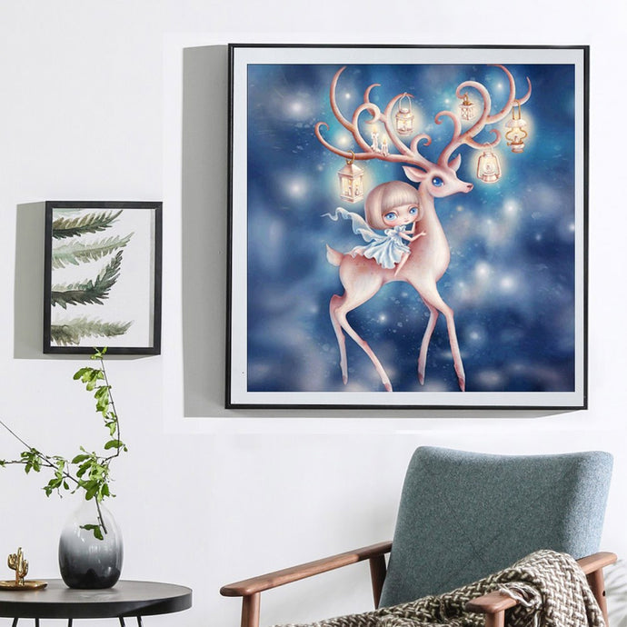 Cute Deer And Baby Girl