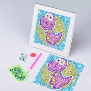 Pink Cute Dinosaur Painting For Kids