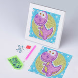 Pink Cute Dinosaur Painting For Kids