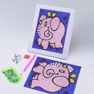 Lovely Happy Pink Elephant Painting For Child