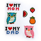 Colorful Owl And Fruit Stickers For Kids