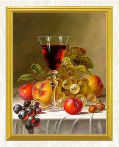 Wine Glass with some Fruits DIY Diamond Painting - diamond-painting-bliss.myshopify.com