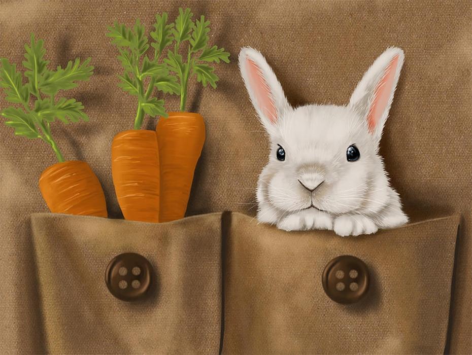 Rabbit and Carrots DIY Diamond Painting - diamond-painting-bliss.myshopify.com