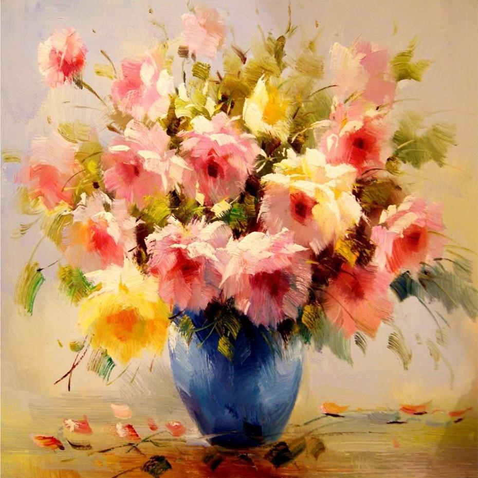 Pretty Flowers & Vase DIY Painting - diamond-painting-bliss.myshopify.com