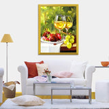 Fruit Plate & Glasses of Wine DIY Painting - diamond-painting-bliss.myshopify.com