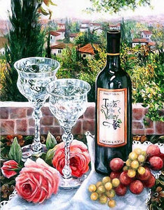 Wine, Fruits & Roses DIY Painting - diamond-painting-bliss.myshopify.com