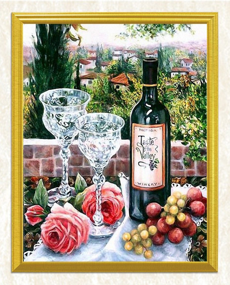 Wine, Fruits & Roses DIY Painting - diamond-painting-bliss.myshopify.com