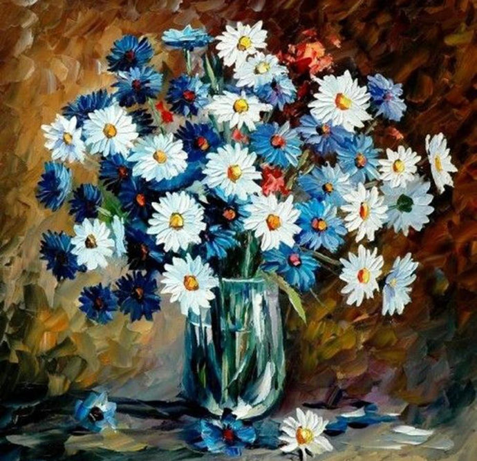 Glass Vase & Colorful Flowers - diamond-painting-bliss.myshopify.com