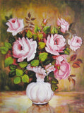 White Vase & Pink Roses - diamond-painting-bliss.myshopify.com