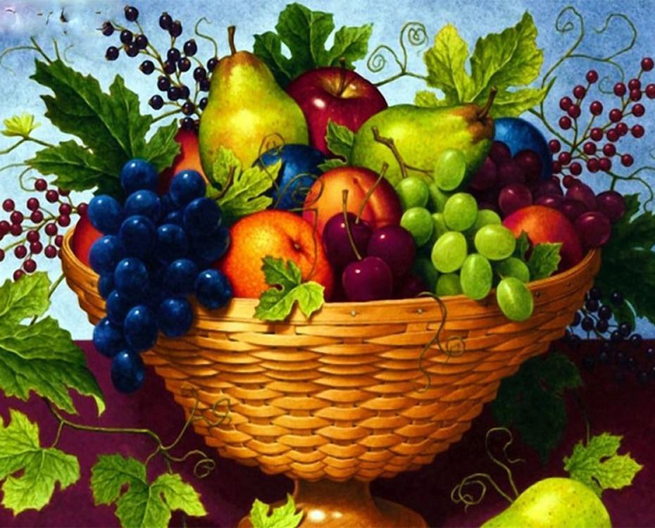 easy fruit basket painting