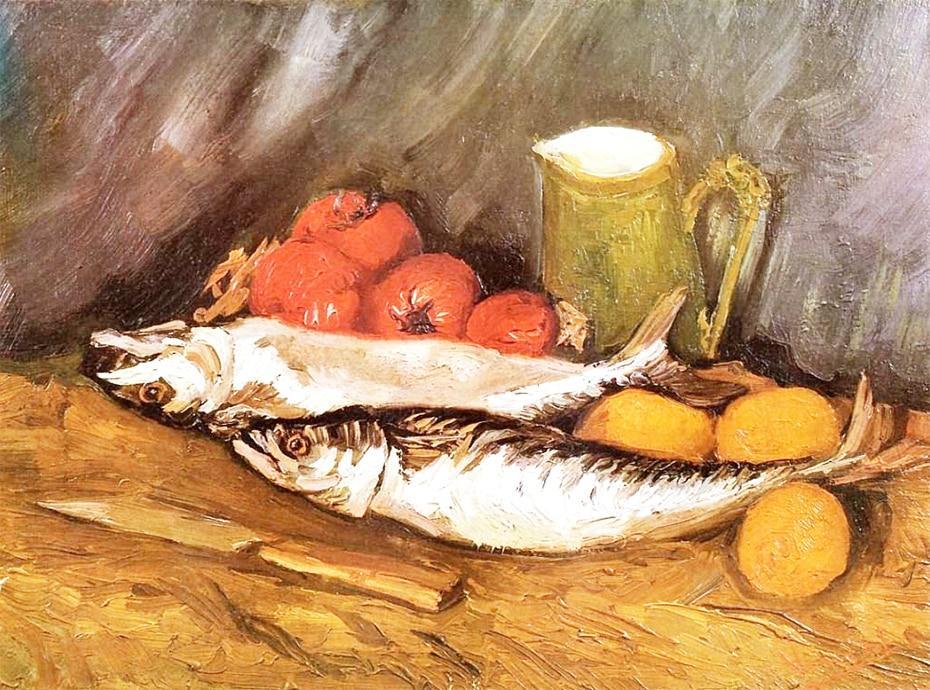 Salmon Lemon &Tomatoes - Vincent Van Gogh - diamond-painting-bliss.myshopify.com