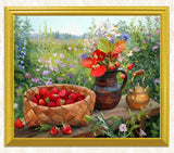 Basket Full of Strawberries & Flower Pott - diamond-painting-bliss.myshopify.com