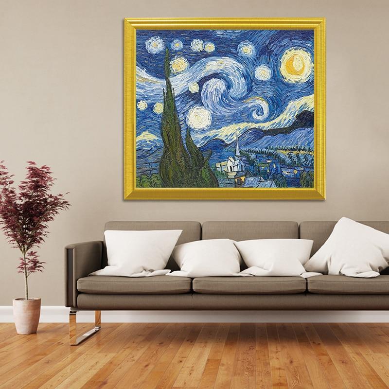 The Starry Night - Vincent Van Gogh - diamond-painting-bliss.myshopify.com