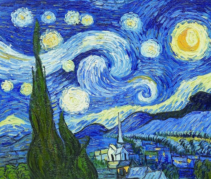 The Starry Night - Vincent Van Gogh - diamond-painting-bliss.myshopify.com