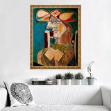 Seated Woman on Wooden Chair - Pablo Picasso - diamond-painting-bliss.myshopify.com
