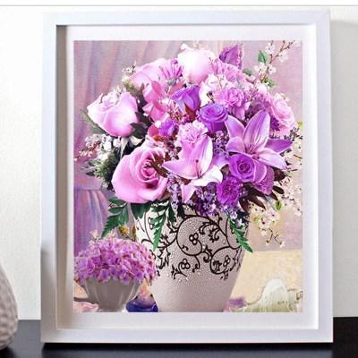 Pink & Purple Roses DIY Diamond Painting - diamond-painting-bliss.myshopify.com