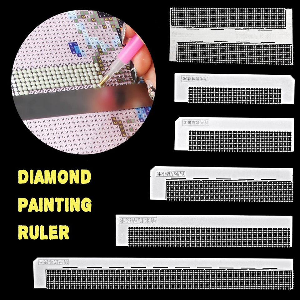 2 Pieces Square & Round Diamond Painting Ruler Mesh Ruler Grid Diamond 